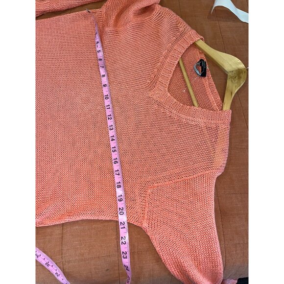 Max Mara Weekend Linen Womens V-Neck Knit Sweater S Coral Size S Small - Picture 7 of 10